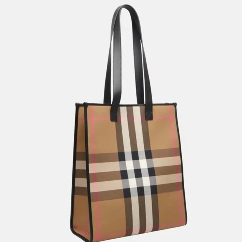Burberry Tan Book Tote Bag